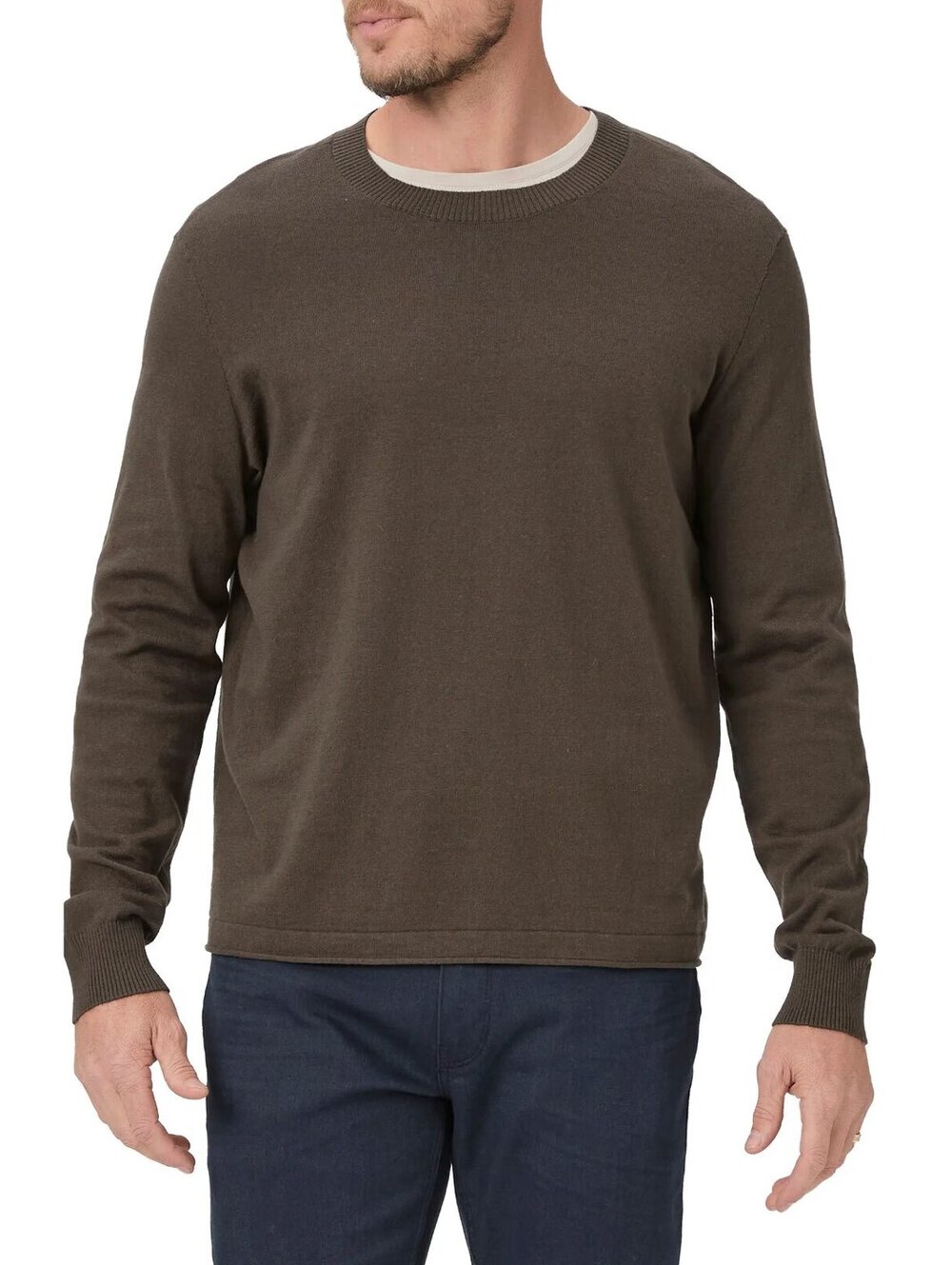 PAIGE Champlin Crewneck Sweater Smokey Lavender Cotton Wool Men’s L